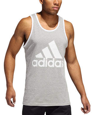 adidas Men's Badge Of Sport Logo Graphic Tank Gray Size Medium