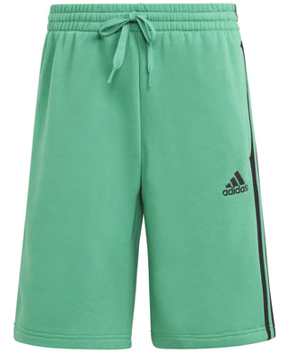 adidas Men's 3 Stripes 10 Fleece Shorts Green Size Small