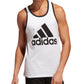 adidas Men's Badge Of Sport Logo Graphic Tank White Size Medium