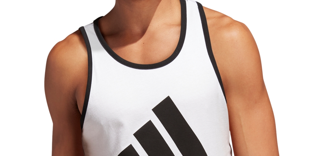 adidas Men's Badge Of Sport Logo Graphic Tank White Size Small