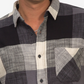 Junk Food Men's Collared Plaid Button Down Shirt Black Size Large