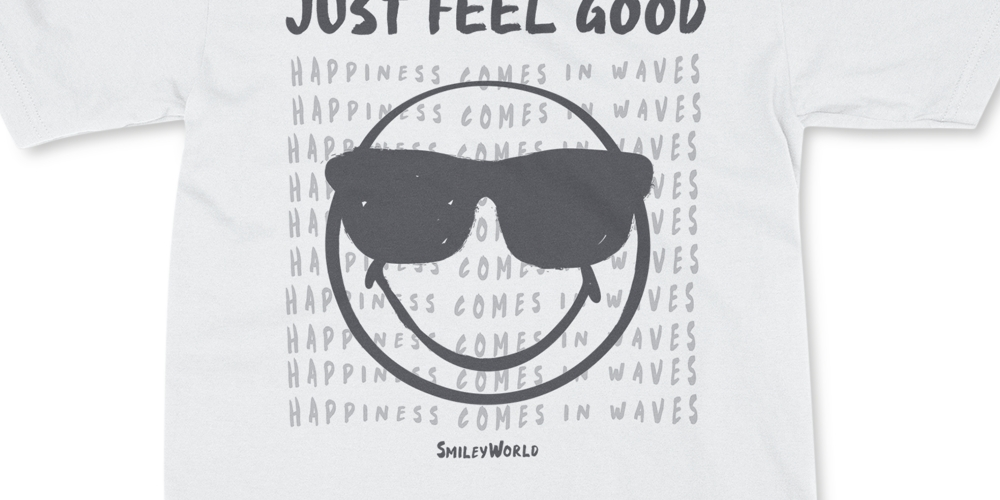 Freeze 24-7 Men's SmileyWorld Just Feel Good T-Shirt White Size Large