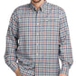 Barbour Men's Tailored Fit Plaid Thermo Tech Button Down Shirt Gray Size Medium