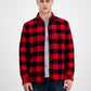 Sun + Stone Men's Carter Buffalo Plaid Long Sleeve Button Up Flannel Shirt Jacket Red Size Small