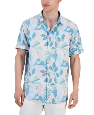 Tommy Bahama Men's Nova Wave Beach Day Blooms Shirt Blue Size Medium