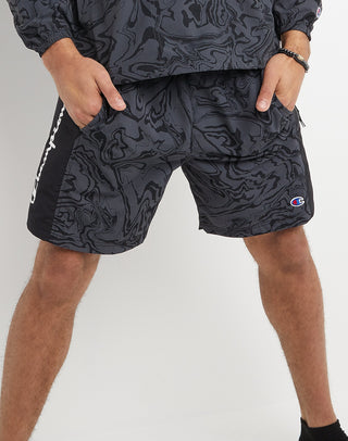 Champion Men's Printed Hybrid Water Resistant 7 Shorts Black Size Large