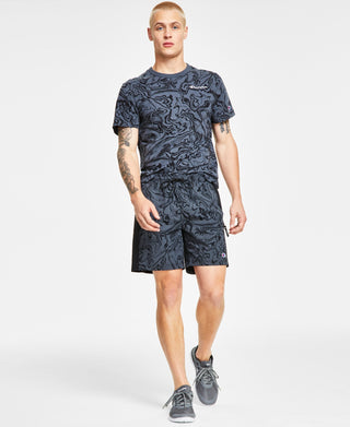 Champion Men's Printed Hybrid Water Resistant 7 Shorts Black Size Large