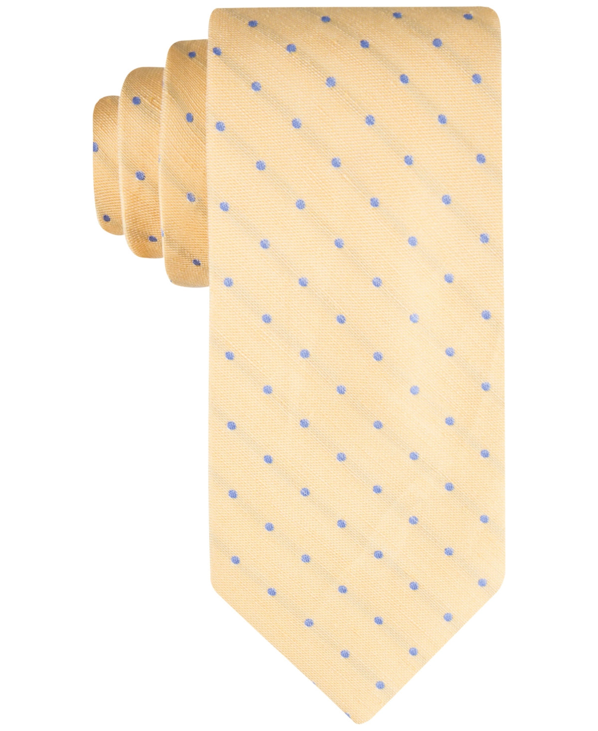 Tommy Hilfiger Men's Linen Dot Tie Yellow Size Regular