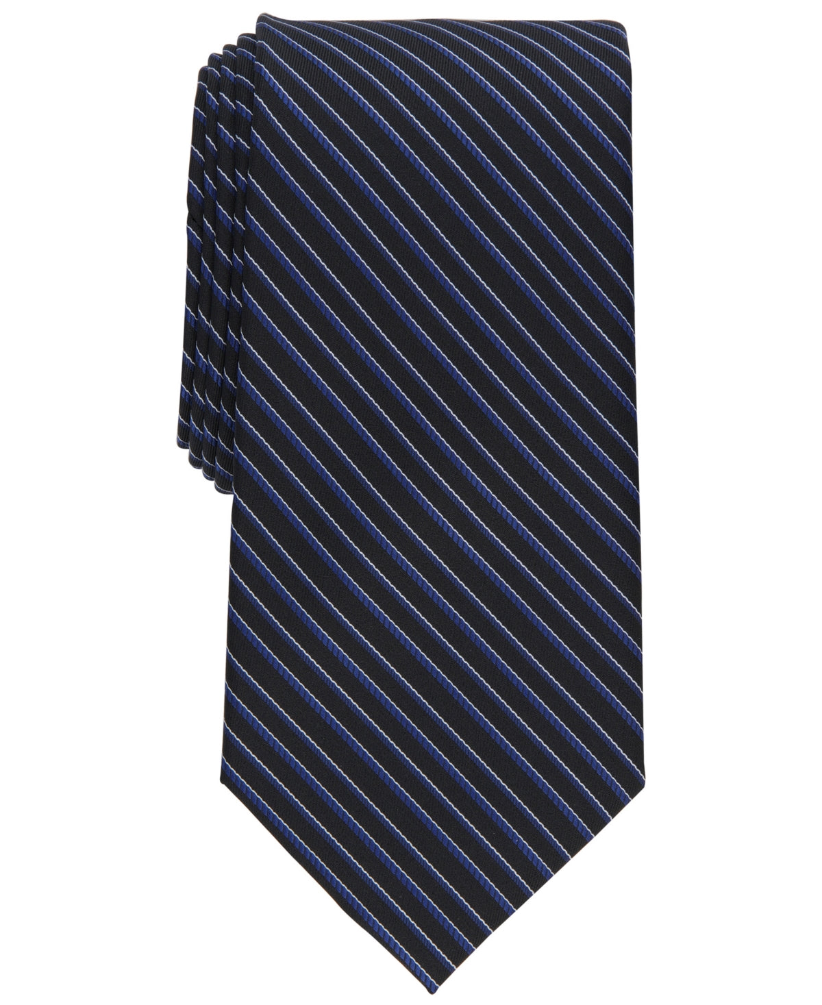 Club Room Men's Watts Striped Tie  Black  Size Regular