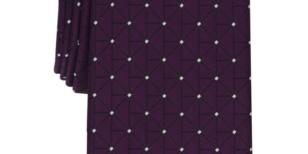 Alfani Men's Kenneth Geo Print Tie Purple Size Regular