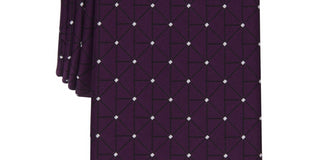 Alfani Men's Kenneth Geo Print Tie Purple Size Regular