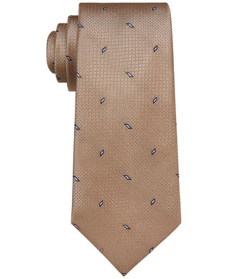 Michael Kors Men's Classic Design Spaced Out Geometric Tie Brown Size Regular