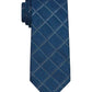 Calvin Klein Men's Windowpane Grid Tie Blue Size Regular