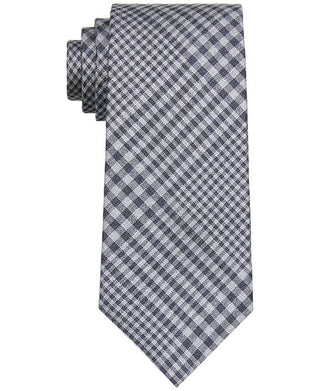 Michael Kors Men's Classic Design Glenplaid Tie Gray Size Regular