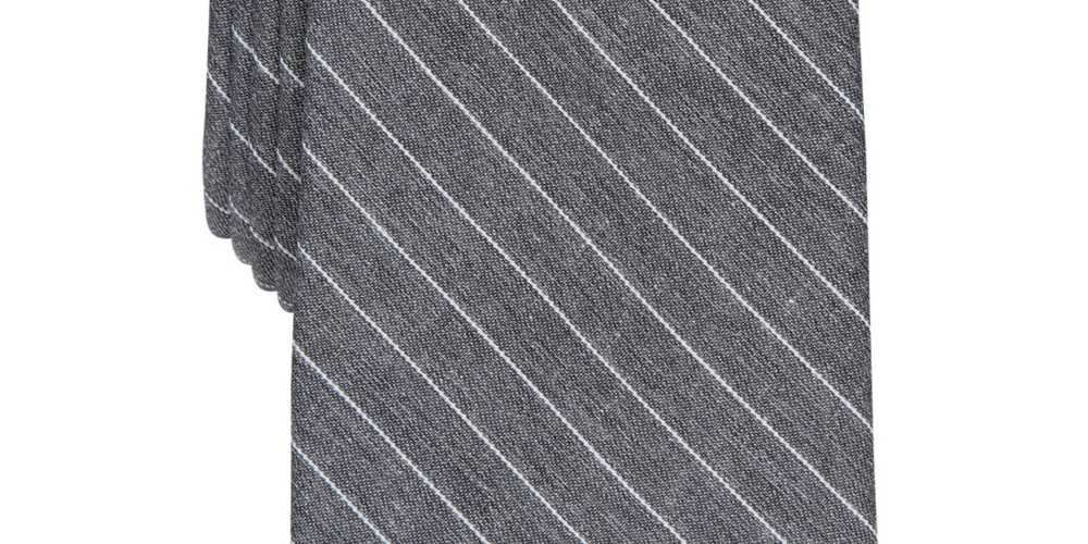 Bar III Men's Vernon Stripe Tie Gray Size Regular