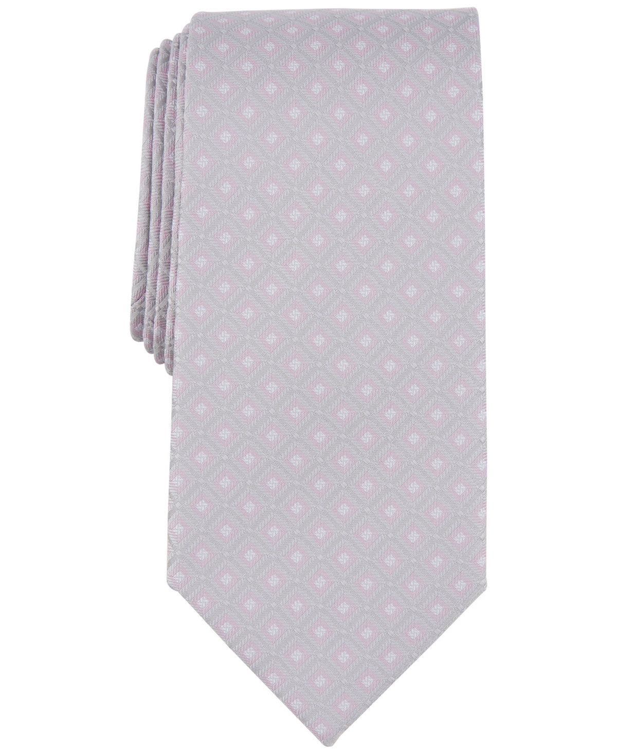 Michael Kors Men's Hempstead Grid Tie Gray Size Regular
