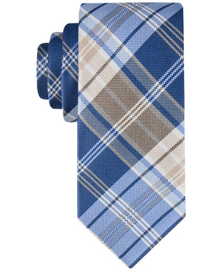 Tommy Hilfiger Men's Classic Plaid Tie Beige Size Regular