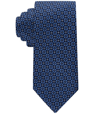 Tommy Hilfiger Men's Classic Daisy Medallion Neat Tie Blue Size Regular