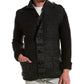Karl Lagerfeld Paris Men's Marled Button Front Zip Sweater Black Size Large