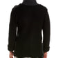 Karl Lagerfeld Paris Men's Marled Button Front Zip Sweater Black Size Large