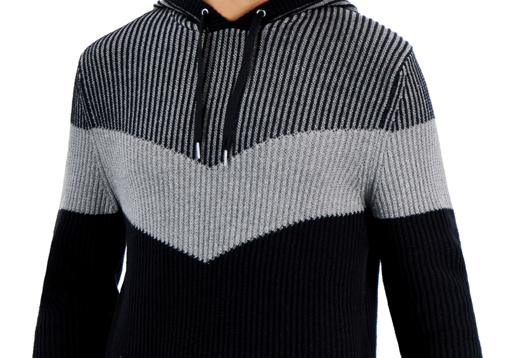 Inc International Concepts Men's Colorblocked Hoodie Sweater Black Size M