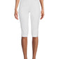 RealSize Women's 17 Pull On Stretch Bling Capri White Size L