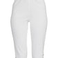 RealSize Women's 17 Pull On Stretch Bling Capri White Size L