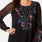 Style & Co Embroidered Blouse Black Size XL