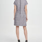 DKNY Women's Short Sleeve Menswear Print Shift Dress Gray Size 6