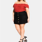 City Chic Women's Mini Skort Black Size 20W