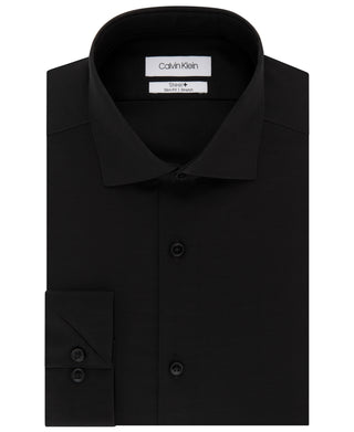 Calvin Klein Men's Steel Slim-Fit Non-Iron Stretch Performance Dress Shirt Black Size 16.5X32-33