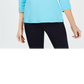 Karen Scott Cotton Grommet-Detail Top Aqua Size S