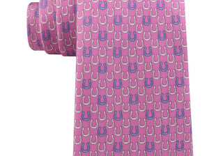 Tommy Hilfiger Men's Derby Classic Horseshoe Silk Tie Pink One Size