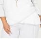 Jm Collection Plus Size Crossover-Hem Necklace Top White Size 0X