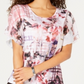 Jm Collection Embellished Flounce-Sleeve Top Pink Size M