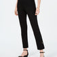 JM Collection Women's Snap Hem Slim Leg Pants Black Size Medium