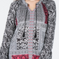 Style & Co Petite Printed Bell-Sleeve Peasant Top Multi Size P/M