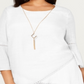Jm Collection Plus Size Crossover-Hem Necklace Top White Size 1X