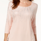 JM Collection Women's Printed T-Shirt Beige Size X-Large