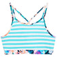 ID Ideology Big Girl's Striped Bikini Top Blue Size 16