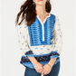Style & Co Women's Cowl Neck Thermal Top Blue Size X-Large