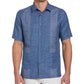 Cubavera Men's Guayabera Yarn-Dyed Striped Shirt Blue Size S