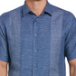 Cubavera Men's Guayabera Yarn-Dyed Striped Shirt Blue Size S