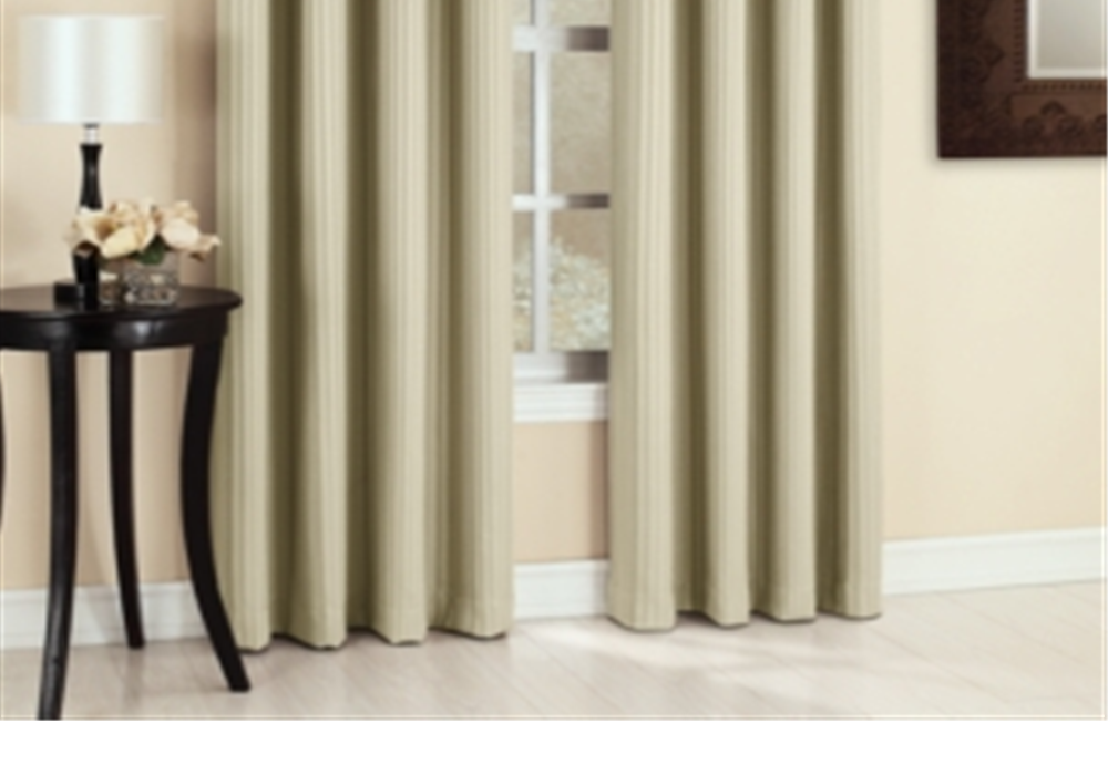 Sun Zero Maximus Woven Vertical Stripe Blackout 54 x 63 Curtain Panel Bedding