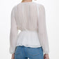 DKNY Womens Long Sleeve Surplice Neckline Faux Wrap Top White Size XS