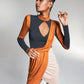 Zerina Akers For Bar Iii Colorblocked Mini Dress Brown Size XXXL