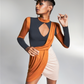 Zerina Akers For Bar Iii Colorblocked Mini Dress Brown Size XXXL