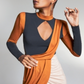 Zerina Akers For Bar Iii Colorblocked Mini Dress Brown Size XXXL