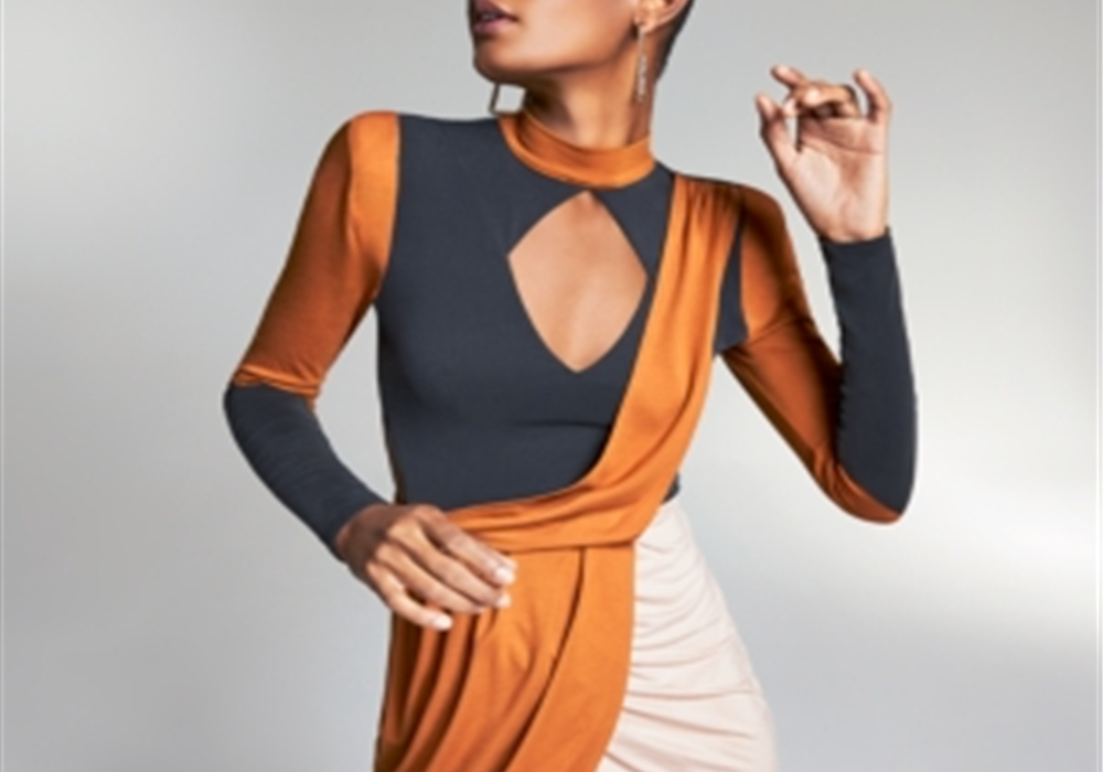 Zerina Akers For Bar Iii Colorblocked Mini Dress Brown Size XXXL
