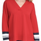 Tommy Hilfiger Striped-Sleeve Sweater Red Size M